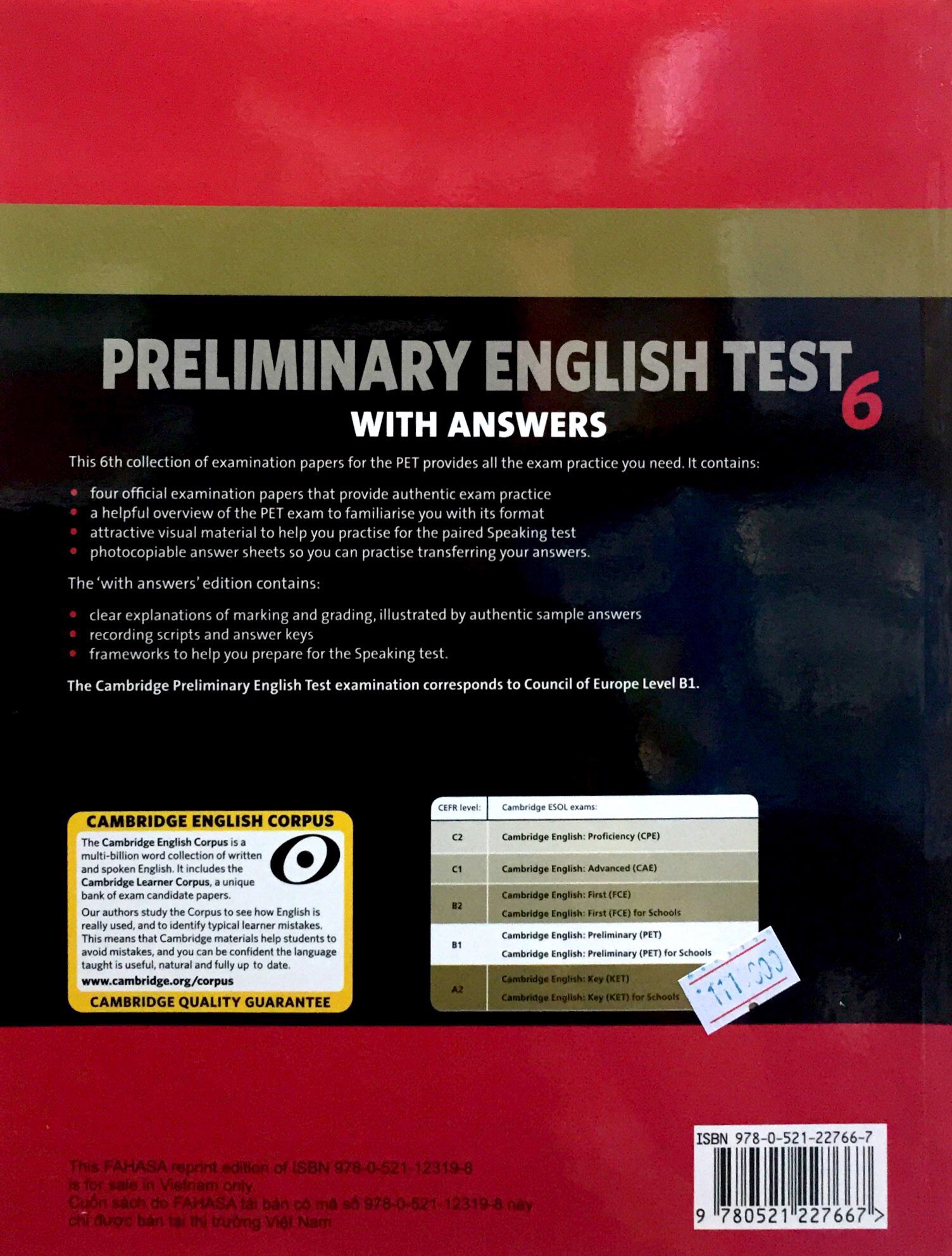 Cambridge Preliminary English Test 6 Student's Book with Answers 