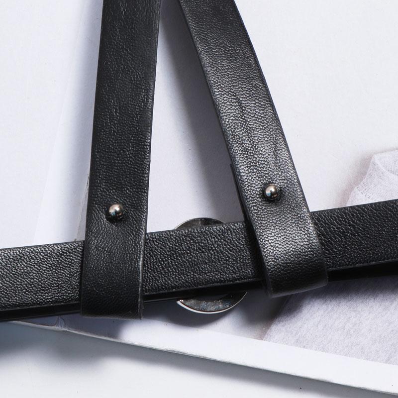 HATCYGGO Nữ Đen Suspender Dây Dây Nịt Da Nữ Gợi Cảm Dây Áo Lót Cage Vòng Dây Có Thể Điều Chỉnh Dây Đeo Punk Rock Phụ Kiện