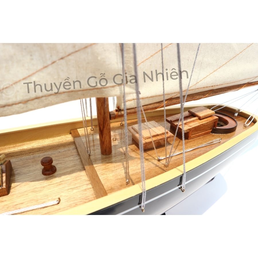 Mô Hình Thuyền Gỗ Phong Thủy Dạng Thuyền Buồm AMERICA PAINTED Chính Hãng Hàng Xuất Khẩu Chất Lượng Cao