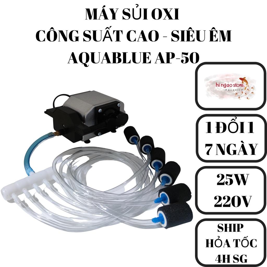 Máy Sủi, Sục, Bơm Khí Oxi SIÊU ÊM công suất cao 25W AP50 AQUABLUE (BẢO HÀNH 7 NGÀY) - Hingaostore.