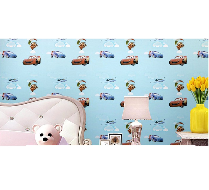 Combo 10 mét giấy dán tường, decal dán tường trang trí nhà cửa XE HƠI ĐÁM MÂY khổ 45cm