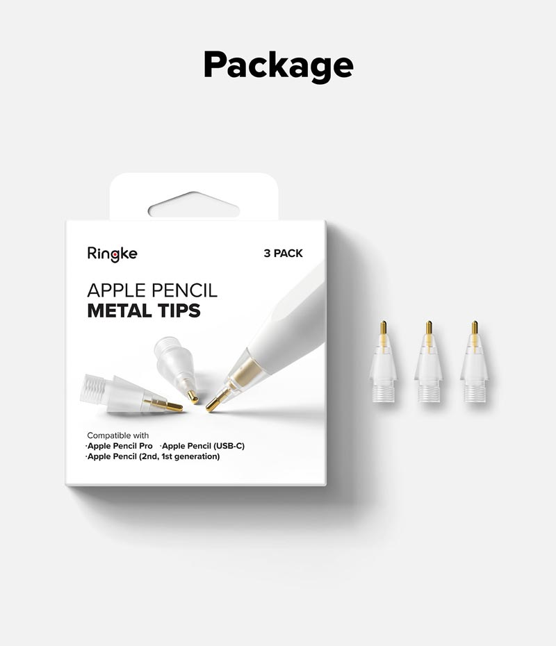 [Combo 3] Đầu bút thay thế Ringke Metal / HB / 2B Tip dành cho Apple Pencil - Hàng Chính Hãng