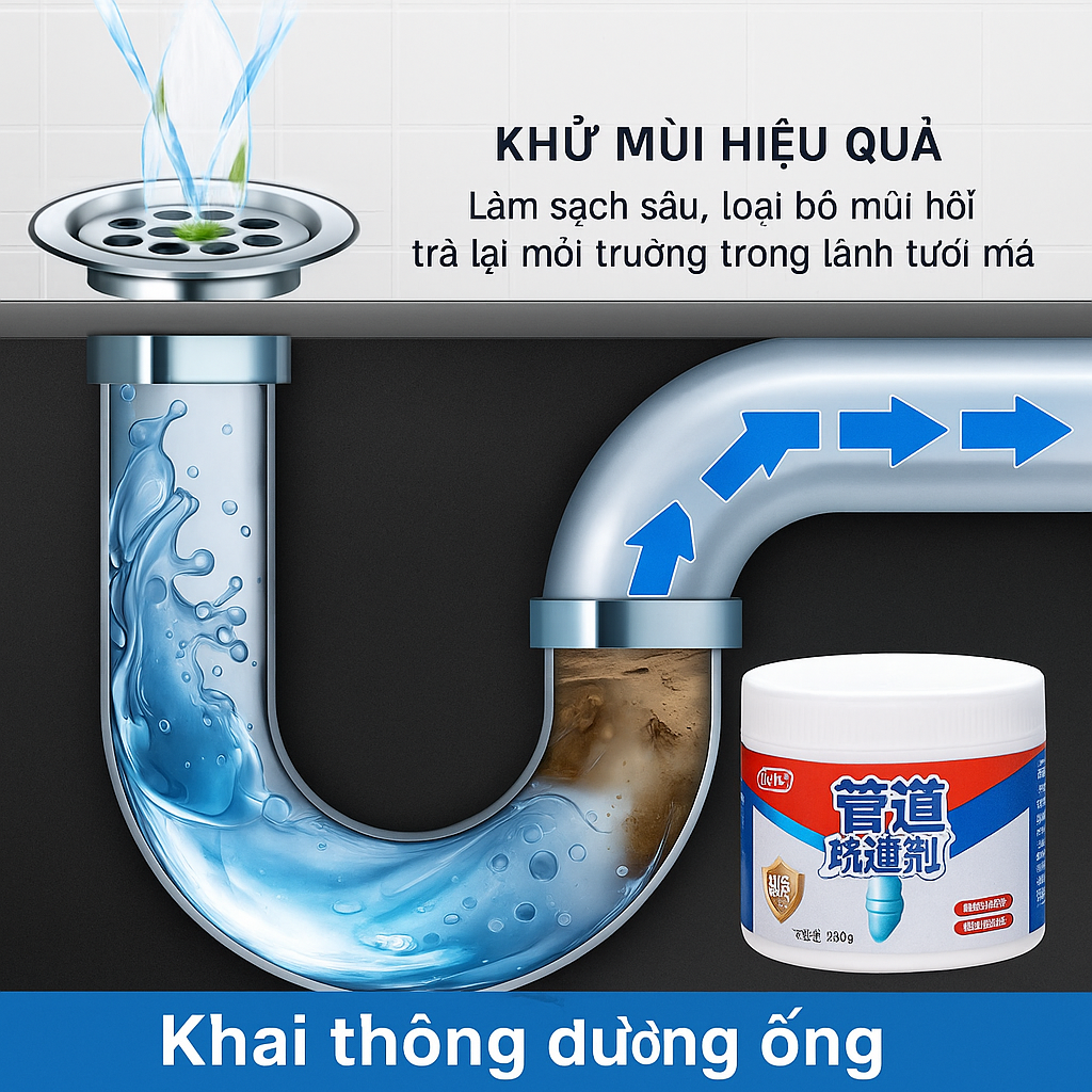 Combo 3 Hũ Bột Thông Cống, Bồn Cầu Siêu Mạnh – Sạch Sâu, Khử Mùi, Không Gây Hại Ống, đèn trang trí