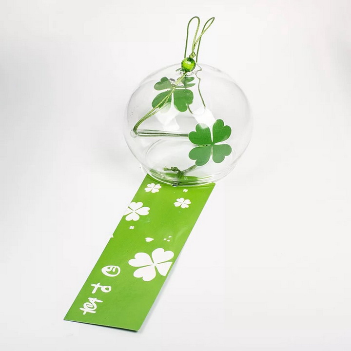 Chuông gió Nhật Bản Furin cỏ 4 lá may mắn