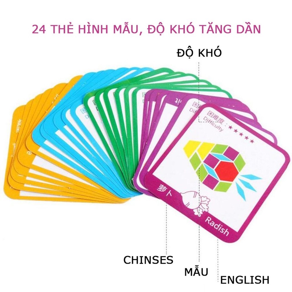 Đồ chơi lắp ghép sáng tạo 155 chi tiết bằng gỗ