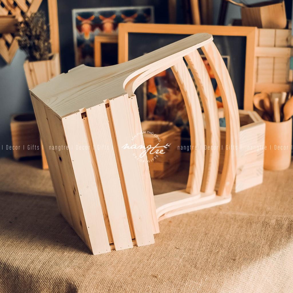 Giỏ gỗ - giỏ quà bằng gỗ,đựng trái cây - Wooden gift basket