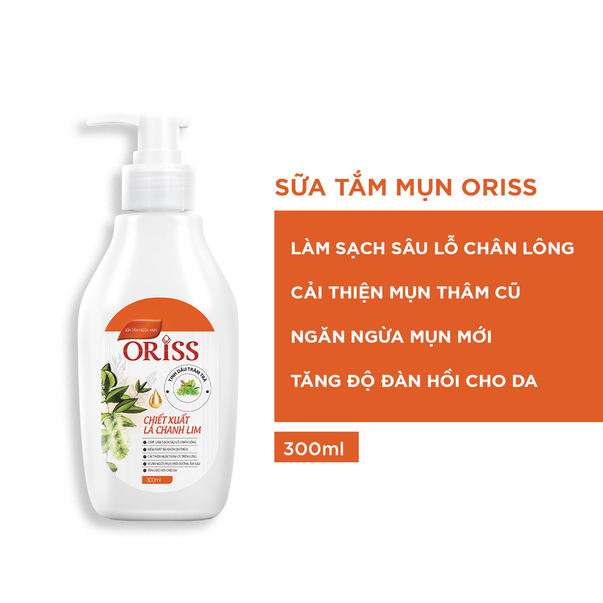 Sữa Tắm Giảm Mụn Lưng Oriss Làm Mờ Vết Thâm, Sẹo Mụn Chai 300ml