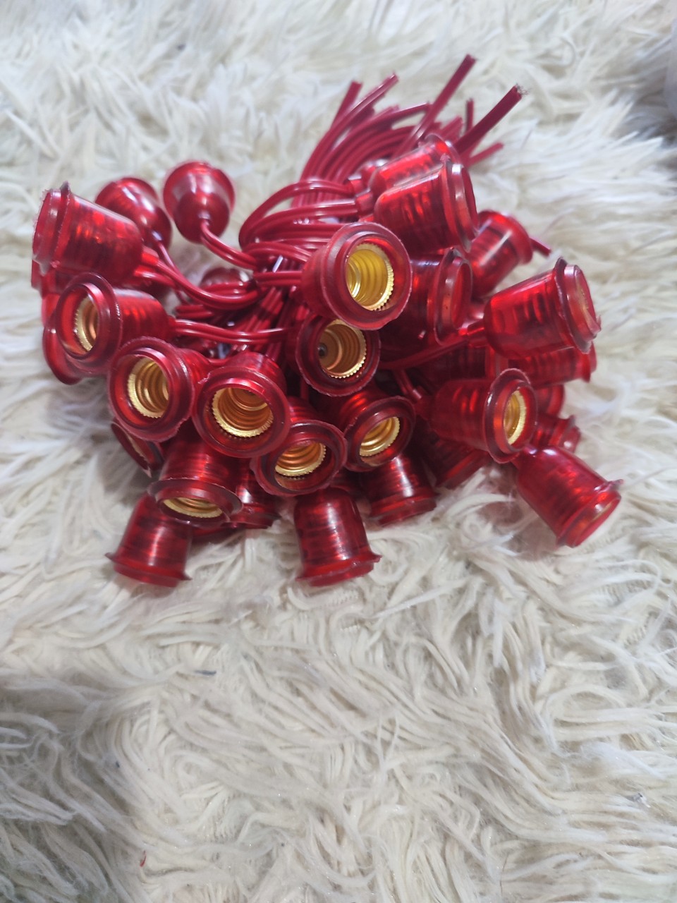 02 Cái Đui đèn E12 đuôi xoáy 12mm dùng cho bóng đèn quả nhót quả ớt trang trí