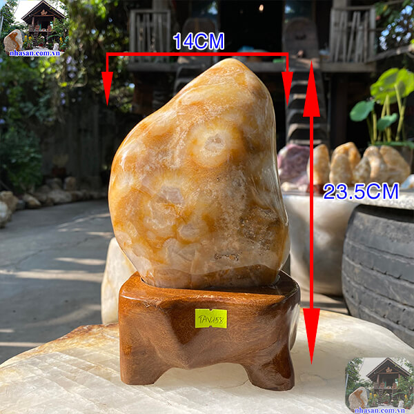 Trụ đá thạch anh bông vàng cho mệnh thổ-2.86kg - TAV158