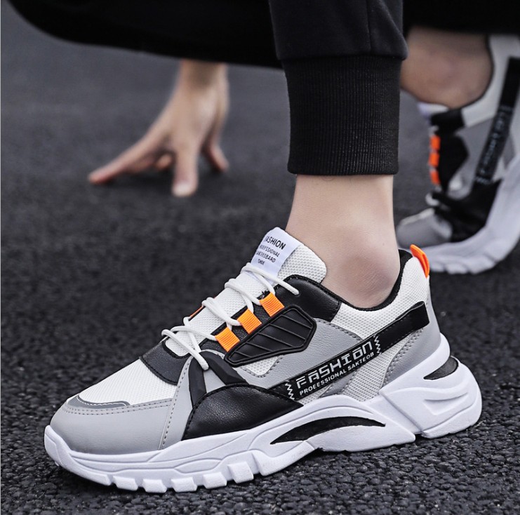 Giày Sneaker nam thể thao tăng chiều cao sườn phối chữ QA - 344