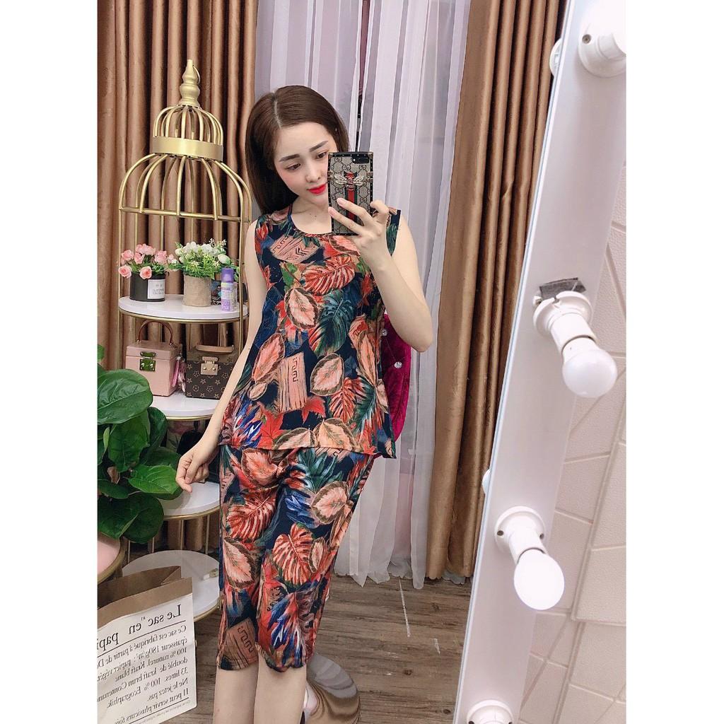 Đồ bộ lanh lửng, bộ tole trung niên quần ống đứng, vải dầy mền mịn, mặc mát thấm hút mồ hôi size 48-70kg