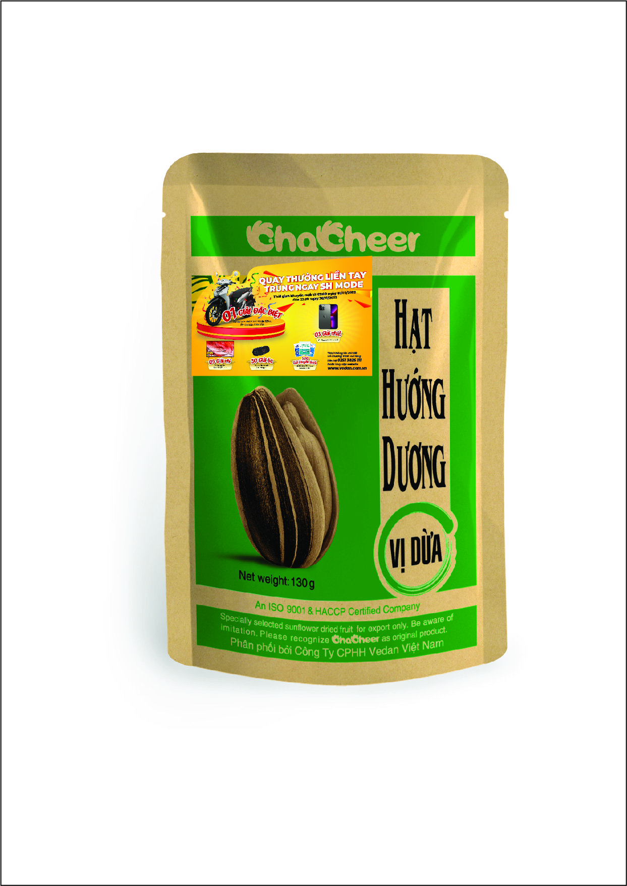 Hạt hướng dương CHACHEER vị Dừa 75g