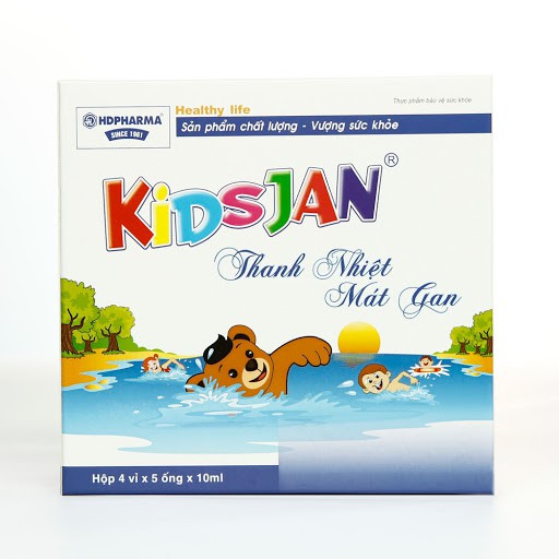 KIDSJAN Thanh Nhiệt Mát Gan Cho Bé - HDPHARMA (Hộp 4 Vỉ x 5 Ống x 10ml)