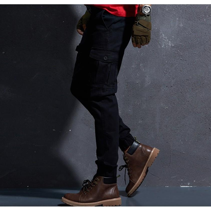 Quần jogger kaki túi hộp dã ngoại_có thun