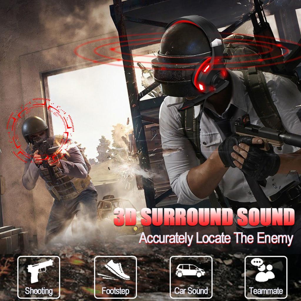 Blesiya Over Ear Gaming Headset with MIC Earpiece 3.5mm Interface