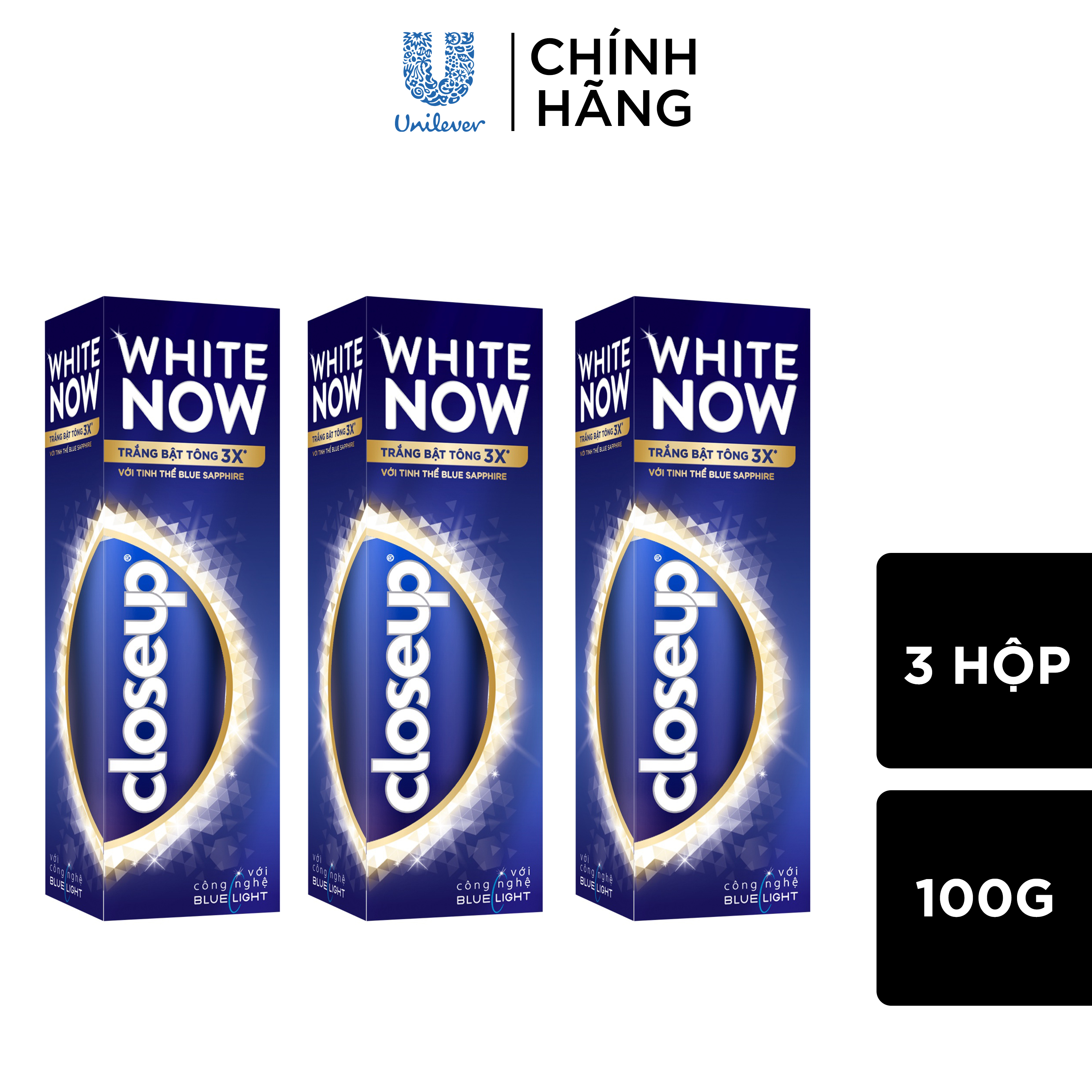 Combo 3 kem đánh răng Closeup Tinh Thể Blue Sapphire 100g