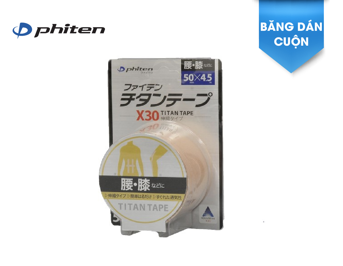 Băng dán cơ giảm đau X30 Phiten titanium tape x30 stretched PU711029