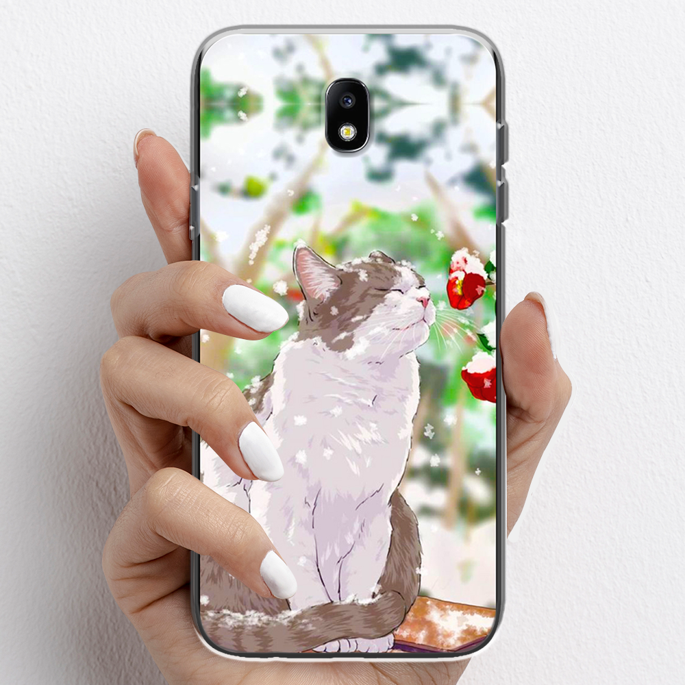 Ốp lưng cho Samsung Galaxy J3 Pro, Samsung Galaxy J7 Pro nhựa TPU mẫu Mèo trắng