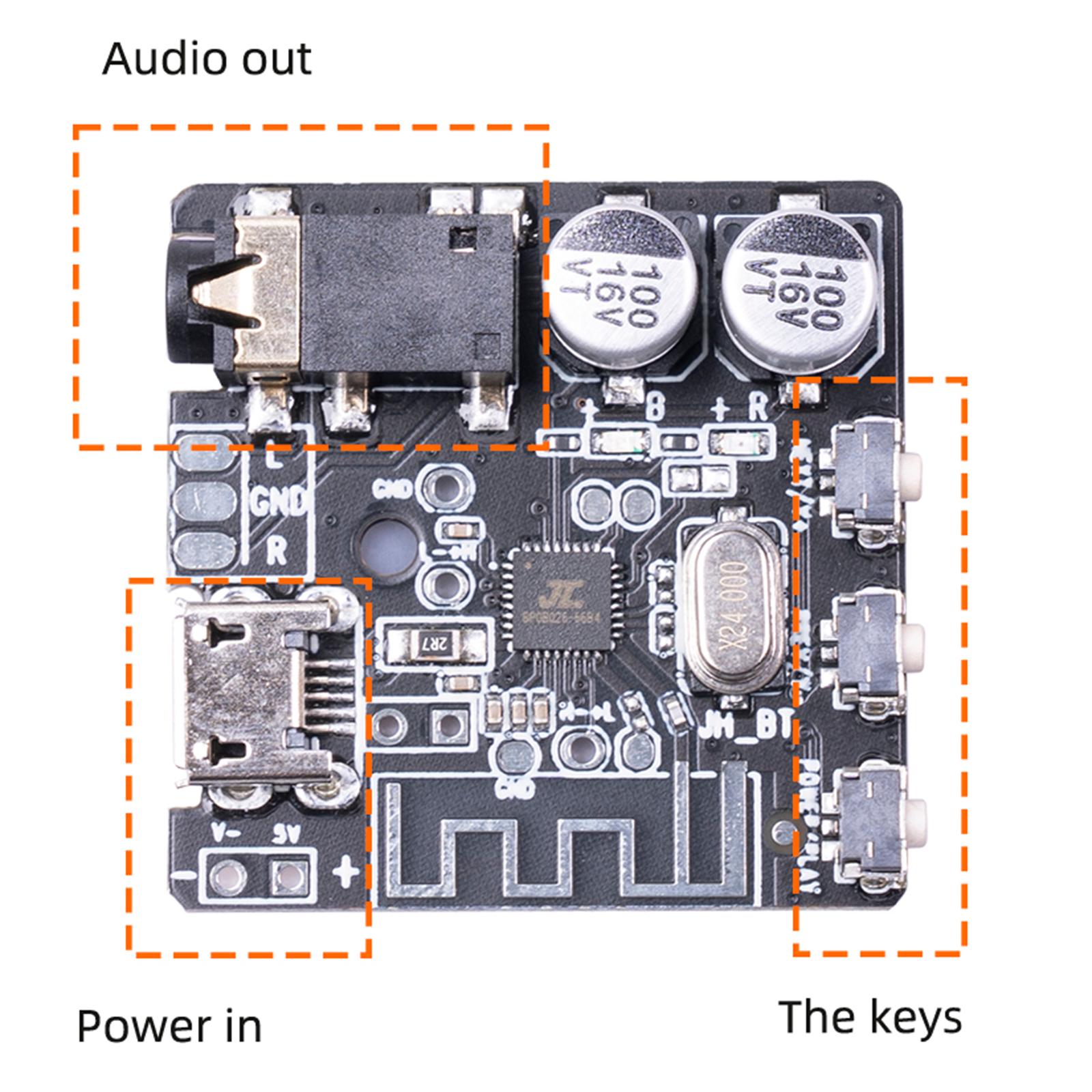 Bluetooth Module Audio Receive BT5.0 Module for Speaker Refitting 5.5V