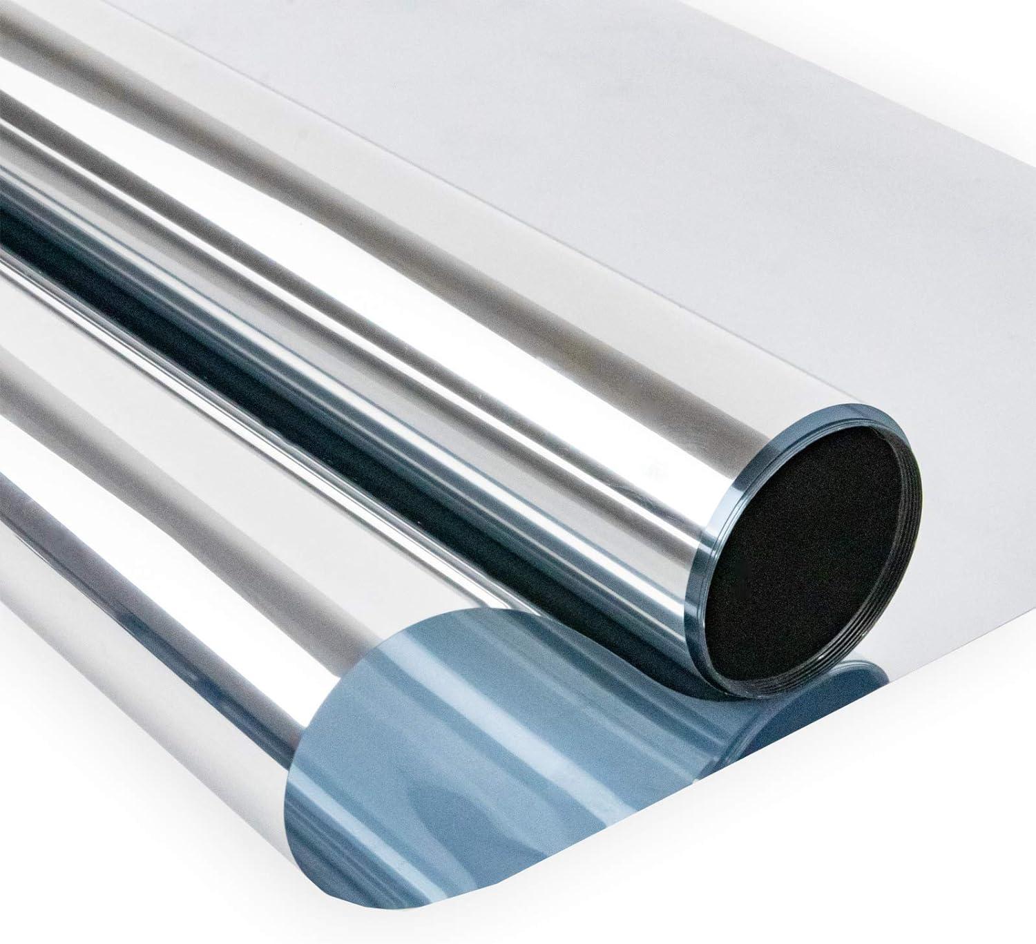 Phim Gương Tự Dính - 40 x 200cm - Phản Nhiệt - Phim Chống Nắng 99% - Chống Tia UV - Phim Gương Cửa Sổ - Bạc