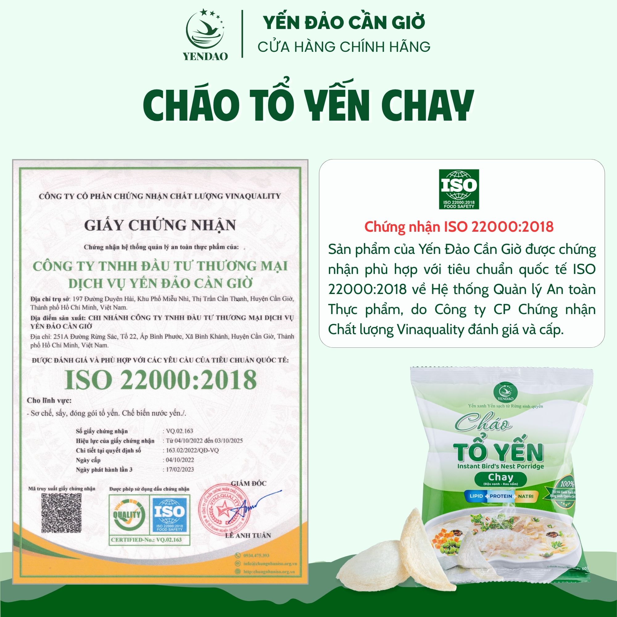 Yến Đảo - Thùng 30 Gói Cháo Yến Chay Chất Lượng Giàu Dinh Dưỡng Ăn Liền Tiện Lợi