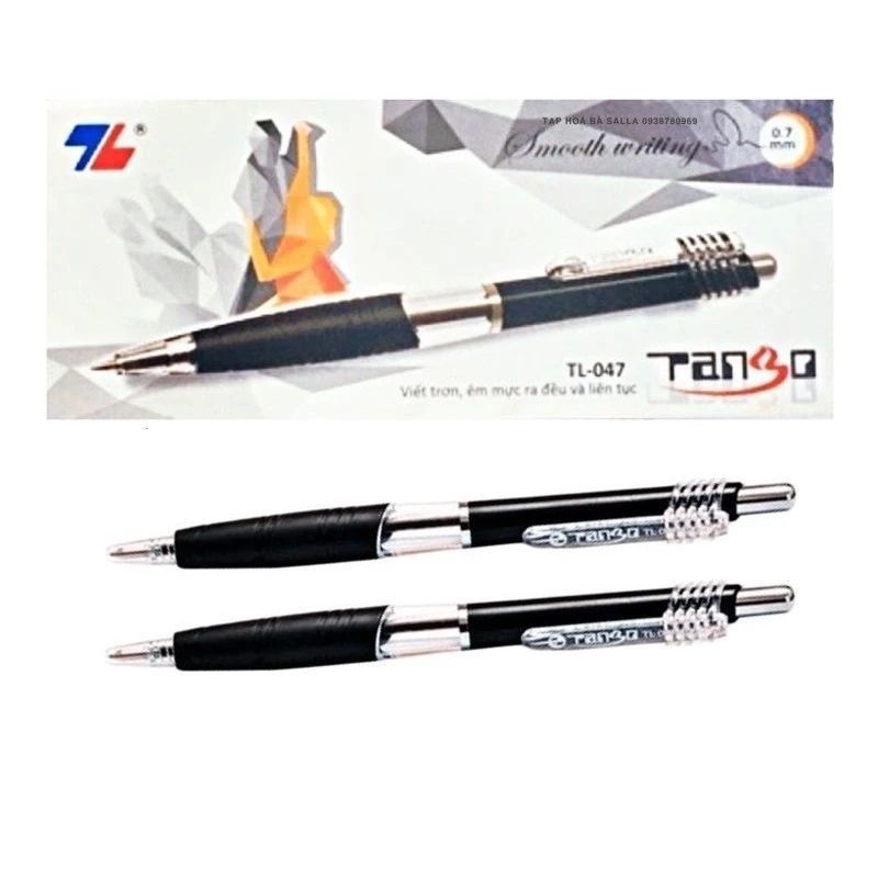 [Hàng chính hãng] Hộp 10 bút bi Thiên Long TL-047 / Bút bi bấm TL047 ngòi 0.7mm dạng bấm