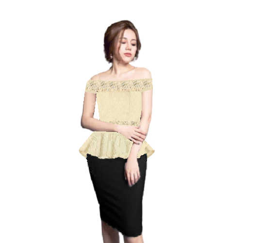 Đầm ôm peplum hở vai Andy