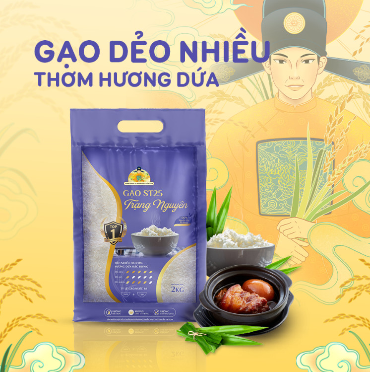 Gạo Đặc Sản ST25 Trạng Nguyên – Dẻo nhiều, dai cơm, thơm dứa - Chuẩn HACCP, VietGAP