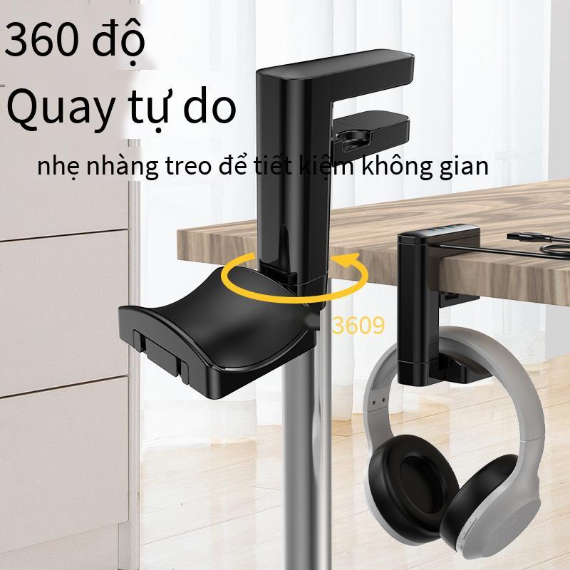 Móc treo tai nghe phong cách mới nhất Chân đế tai nghe miễn phí đấm khung xoay bàn máy tính USB mở rộng móc tai nghe