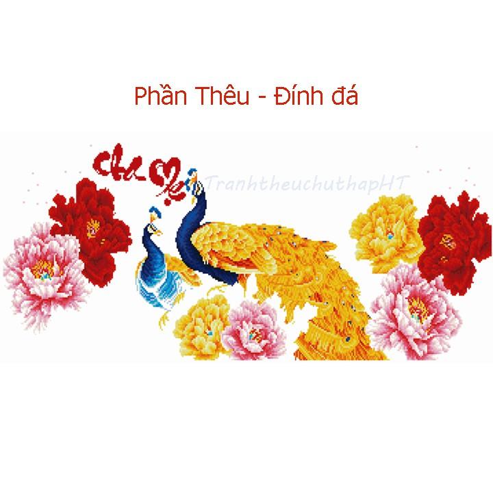 Tranh thêu chữ thập Cha mẹ 88817 - tự thêu