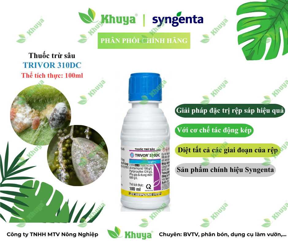 Thuốc trừ sâu Trivor 310SC (chai 100ml) Syngenta Giải pháp trị Rệp Sáp