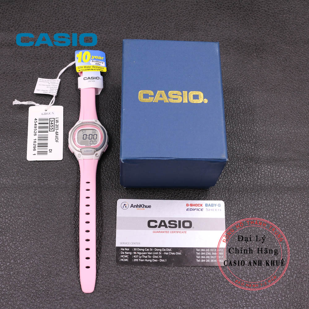 Đồng Hồ Nữ Dây Cao Su Casio LW-203-4AVDF (34.6mm)