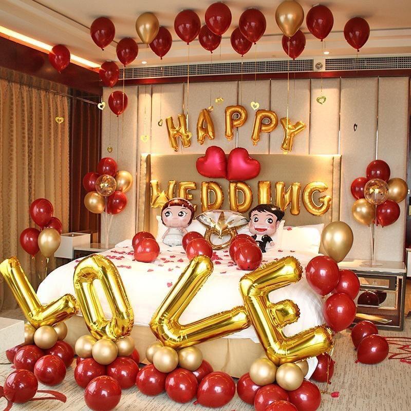 Set Bóng Happy Wedding Trang Trí Phòng Tân Hôn Nhiều Mẫu - Sét Cưới