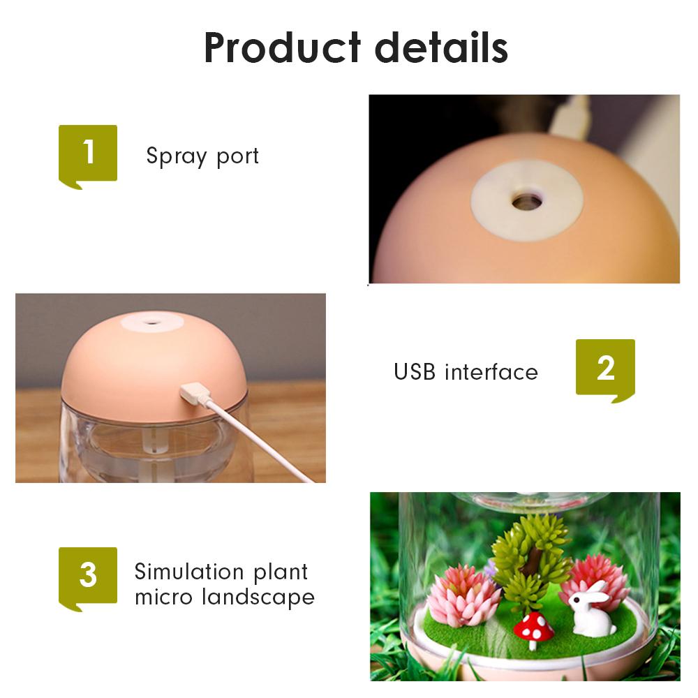 Micro Phong Cảnh Mini Máy Tạo Độ Ẩm Không Khí USB Đèn LED Nhiều Màu Sắc Đèn Phun Sương Lọc Máy Khuếch Tán Tinh Dầu Làm Thơm Phòng Máy Tạo Ẩm, Phun Sương Dành Cho Nhà Phòng Ngủ