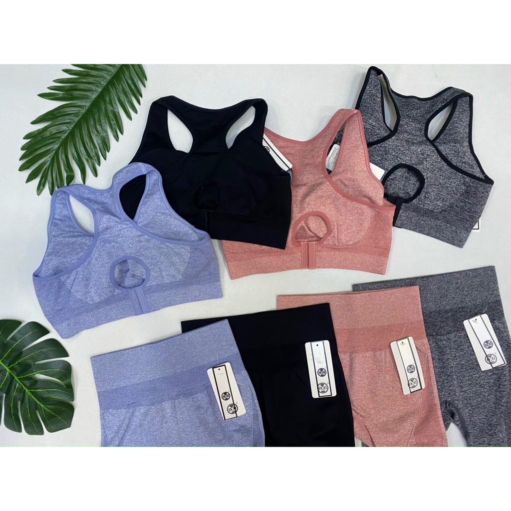 BỘ ĐỒ TẬP GYM,YOGA NỮ GỒM ÁO CROPTOP VÀ QUẦN DÀI LƯNG CAO