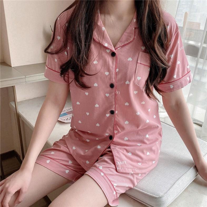 Pijama mặc ở nhà, Bộ Ngủ Nữ cotton ngắn tay nhiều màu BNN03