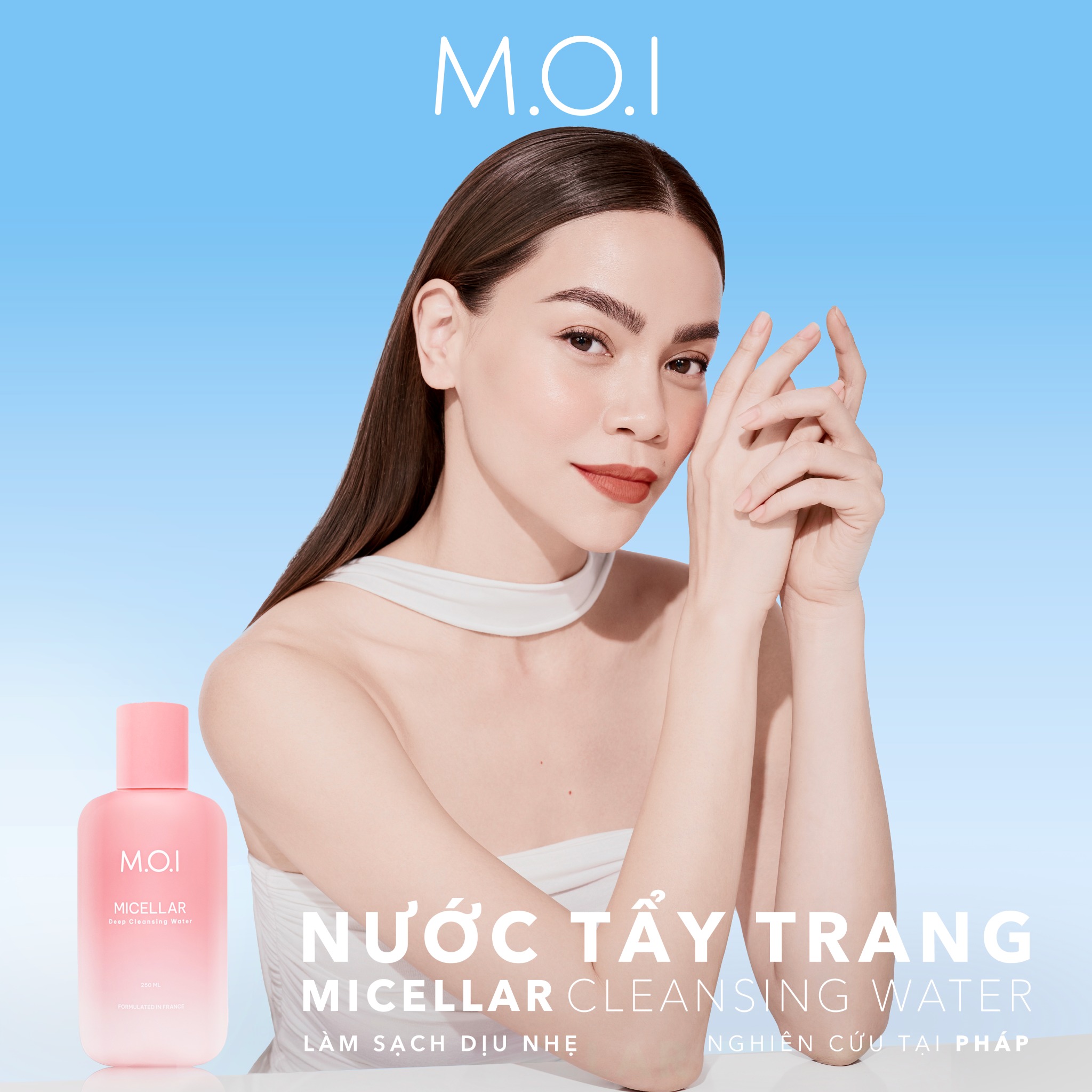 NƯỚC TẨY TRANG SẠCH SÂU DỊU NHẸ M.O.I Hồ Ngọc Hà [TẶNG BÔNG TẨY TRANG]