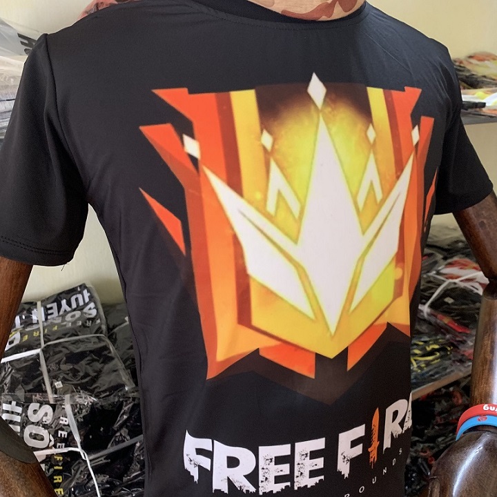 Áo Thun Màu Đen Free Fire Rank Đại Kiện Tướng, Thun Lạnh Co Dãn 4 Chiều, Mềm Mịn Dễ Phối Đồ Đủ Size Cho Anh Em Lựa Chọn
