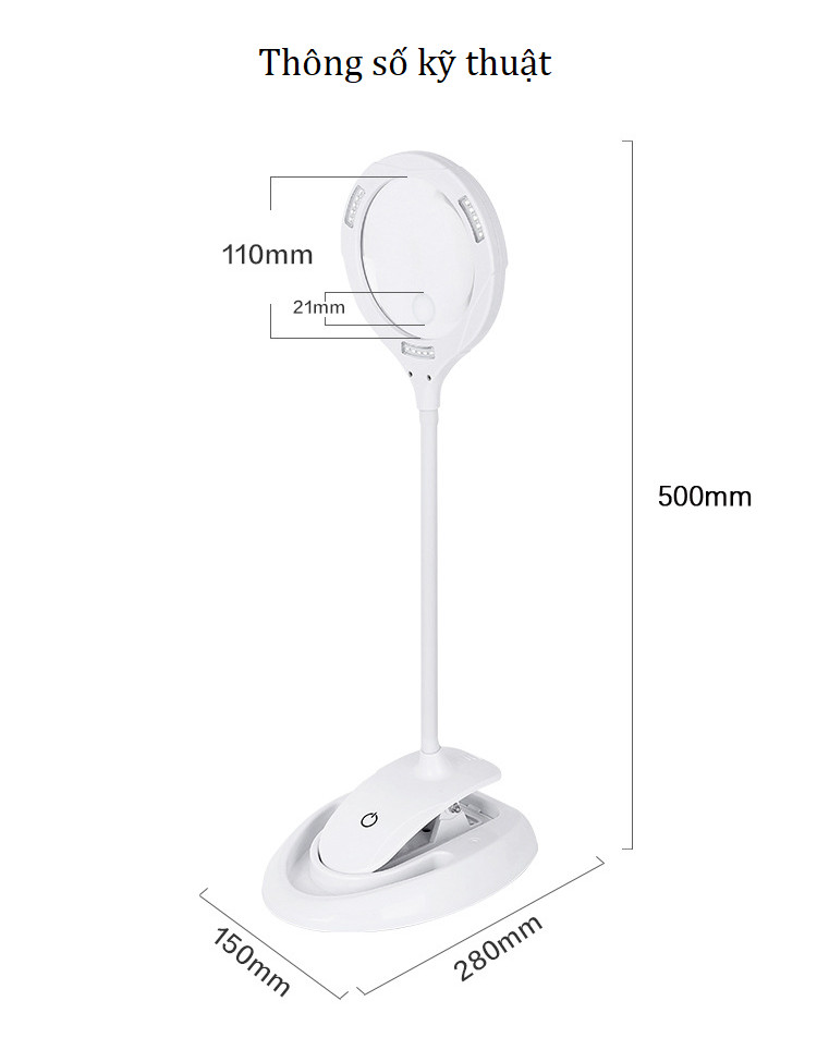Kính Lúp Kẹp Bàn Có Đèn V4 K3132