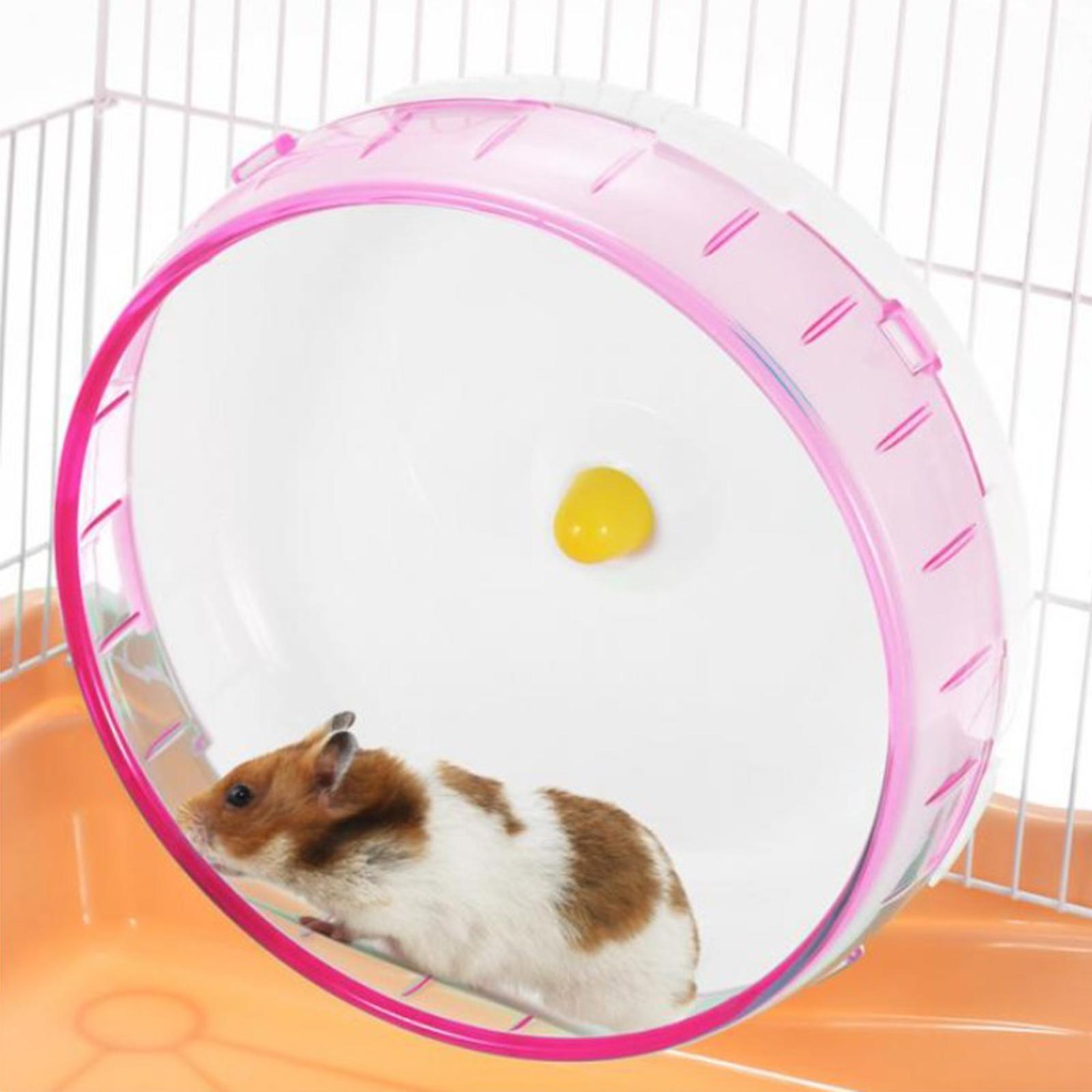 2 Pieces Plastic Running Disc Spinner Hamster Exercise Wheel 21cm and 17.5cm