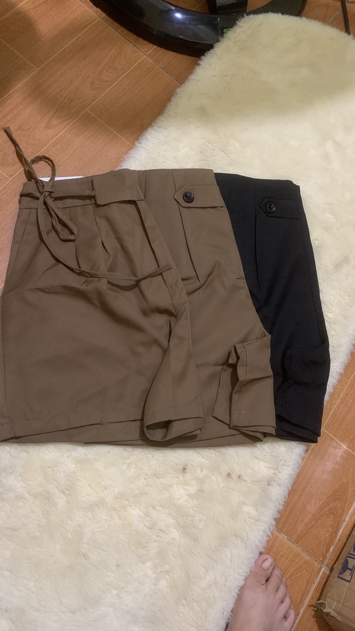 Quần short nữ cạp cao, chất liệu vải bền mát, thiết kế trẻ trung, năng động, quần đùi nữ NeSa Shop, QTN01 - S &lt;45kg, Eo 65cm