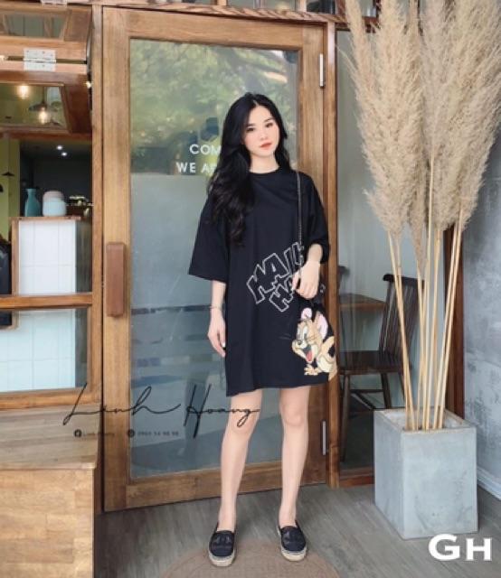 Váy xuông from rộng in hình jeny dáng dài 96cm