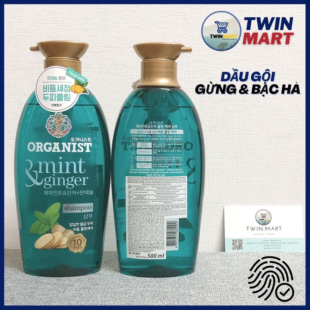 Dầu Gộikem Xả Nuôi Dưỡng Tóc Organist Hàn Quốc 500Ml - Hoa Anh Đào - Morocco Argan - Gừng &Amp; Bạc Hà - Gừng &Amp; Bạc Hà, Dầu Gội