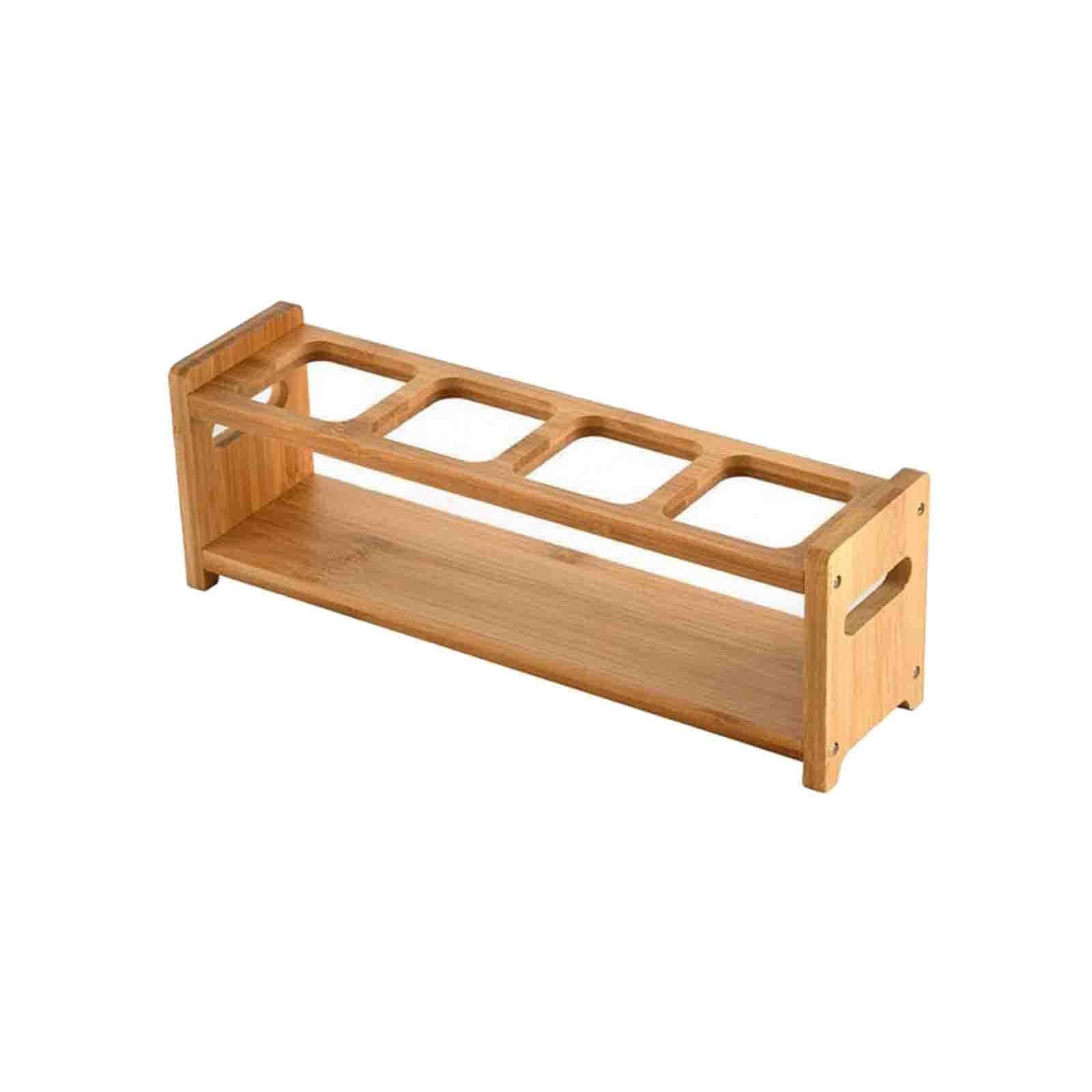 Glass Server Wood Display Rack for Restaurant Bar Cocktails Party