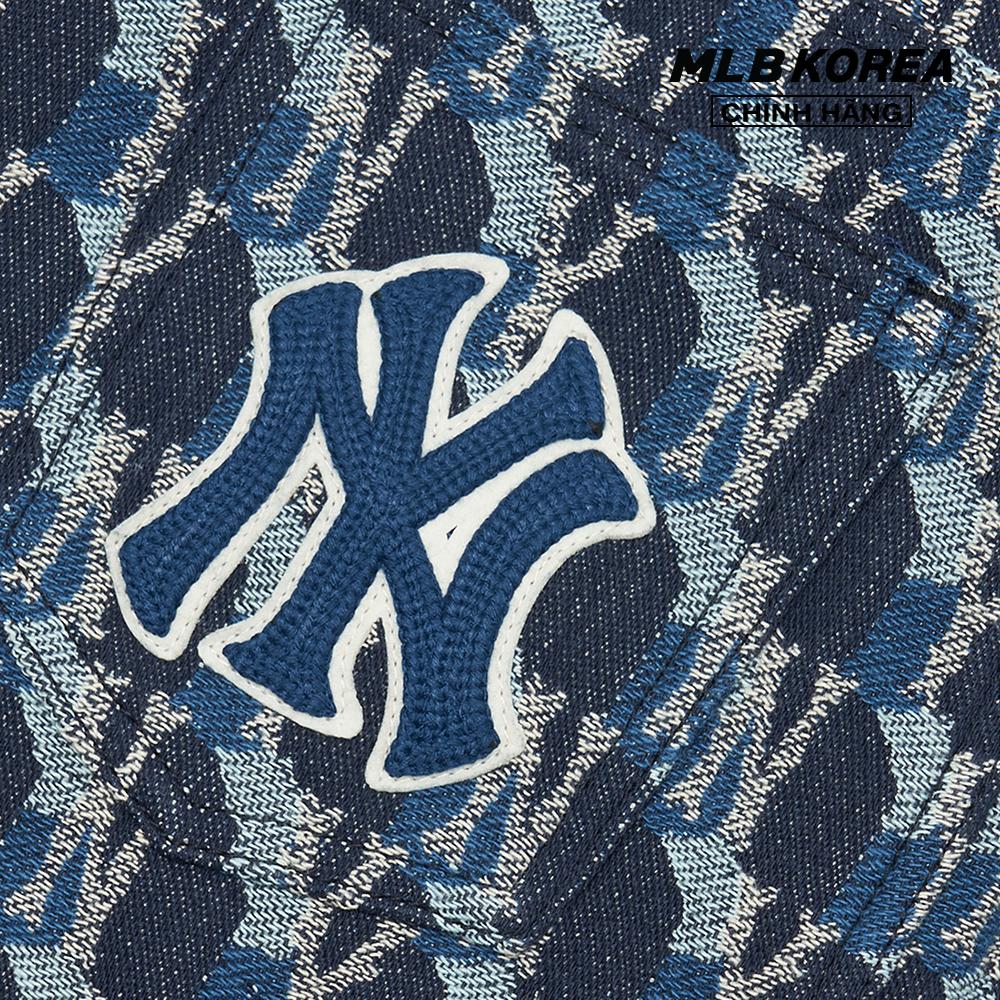 MLB - Chân váy mini denim chữ A Cube Monogram Jacquard 3FDSM0224