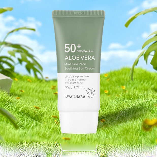 Kem chống nắng Lô hôi dịu da, kiềm dầu Kwailnara Aloe Vera Sun Cream SPF50+ PA++++ 50g