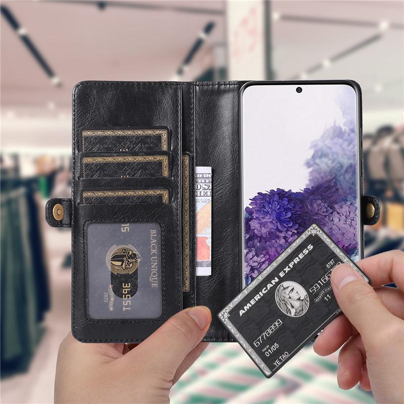 Bao da điện thoại có ngăn thẻ phong cách cổ điển cho Samsung S8 S9 Plus S10E S10 Plus