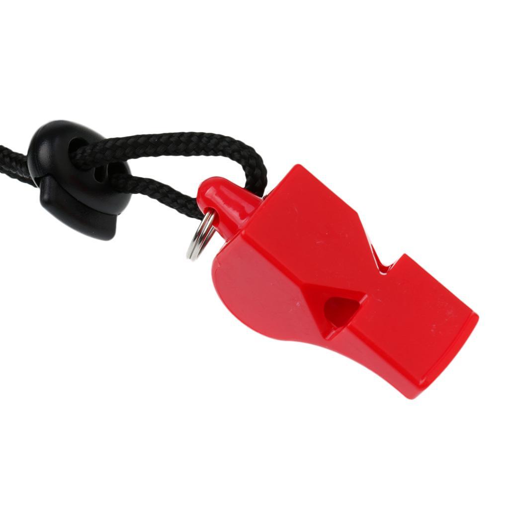 2-5pack Emergency Whistle with Clip On Lanyard for Outdoor Kayak Boat Safety Red