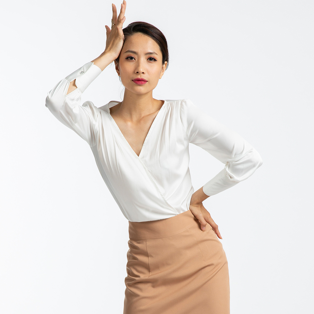 Áo Kiểu Nữ Áo Công Sở Cao Cấp Áo Đắp Vạt Thời trang thiết kế Hity TOP100