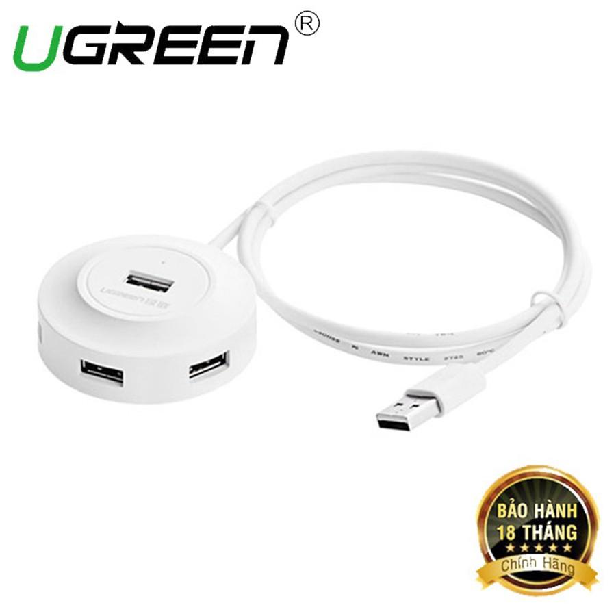Bộ Chia USB 2.0 Ra 4 cổng Ugreen 20270 màu trắng chính hãng - Hàng Chính Hãng